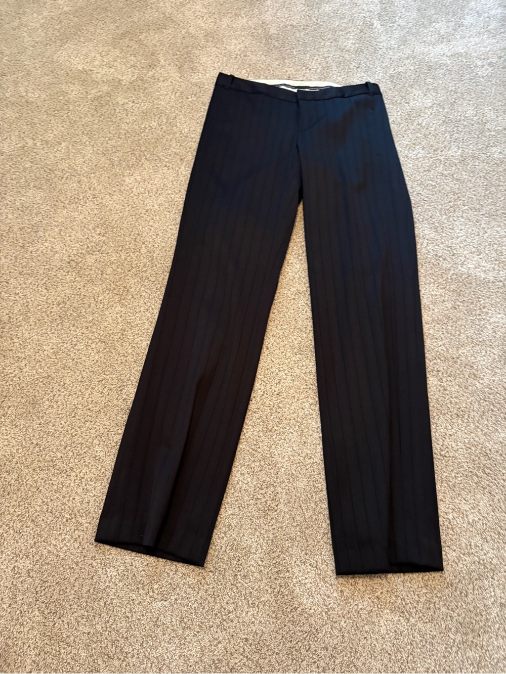 Banana Republic Black Pinstripe Stretch Wool Dress Pants – Size 4 Long